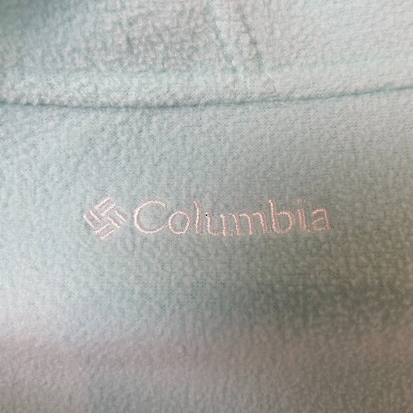 Columbia Teddy Full Zip Fleece Jacket Size M Aqua Mint Blue Green - Picture 4 of 8